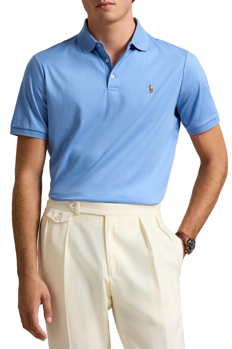 Solid Cotton Jersey Polo, Main, color, SKY BLUE