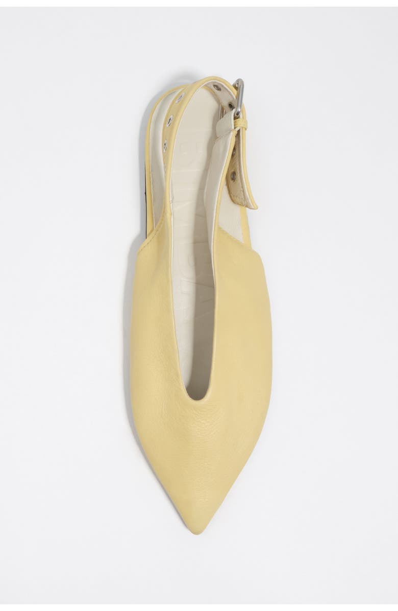 Bimba y Lola Leather Slingback Pointed Toe Ballerina, Alternate, color, Light Yellow