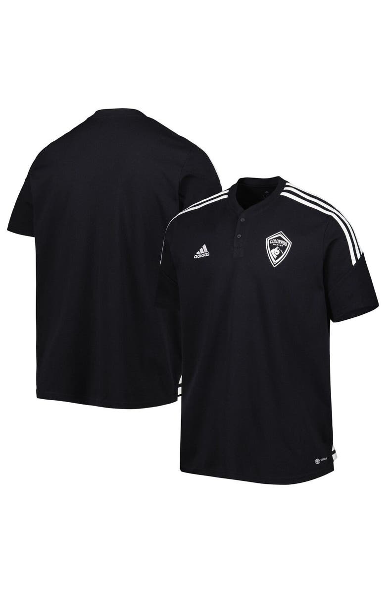 adidas Men's adidas Black Colorado Rapids Henley AEROREADY Polo, Main, color, 