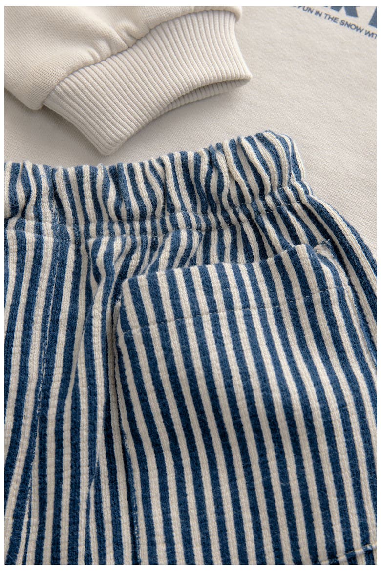 Kids' Penguin Party Graphic Sweatshirt & Striped Pants Set, Alternate, color, NEUTRAL