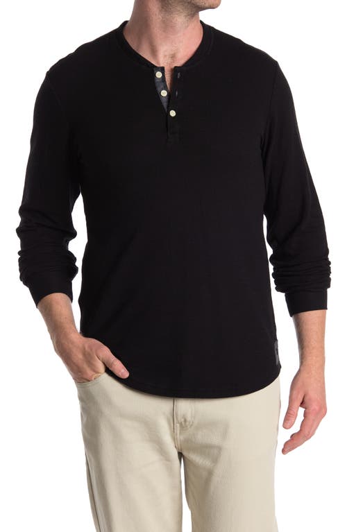 Joe's Double Face Thermal Henley Shirt In Stretch Limo