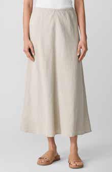 Eileen Fisher Bias Cut Organic Linen A-Line Skirt