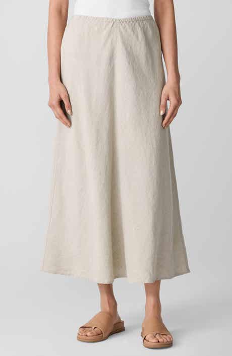 Eileen Fisher Bias Cut Organic Linen A-Line Skirt