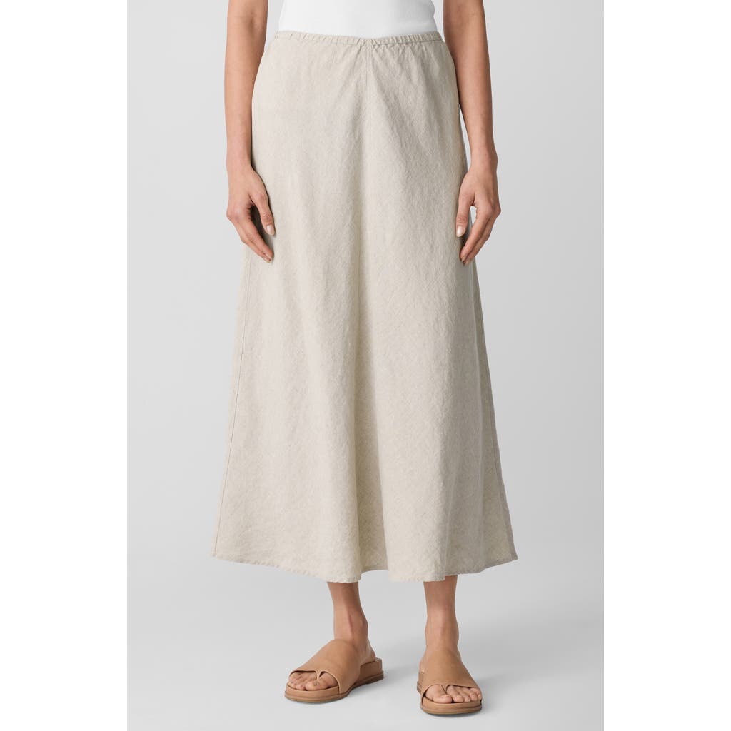 Eileen Fisher Bias Cut Organic Linen A-line Skirt In Undyed Natural