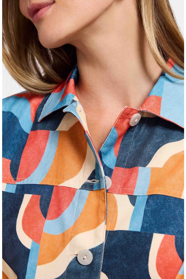 Thelma Geo Print Cotton Corduroy Shirt Jacket, Alternate, color, BLUE MULTI