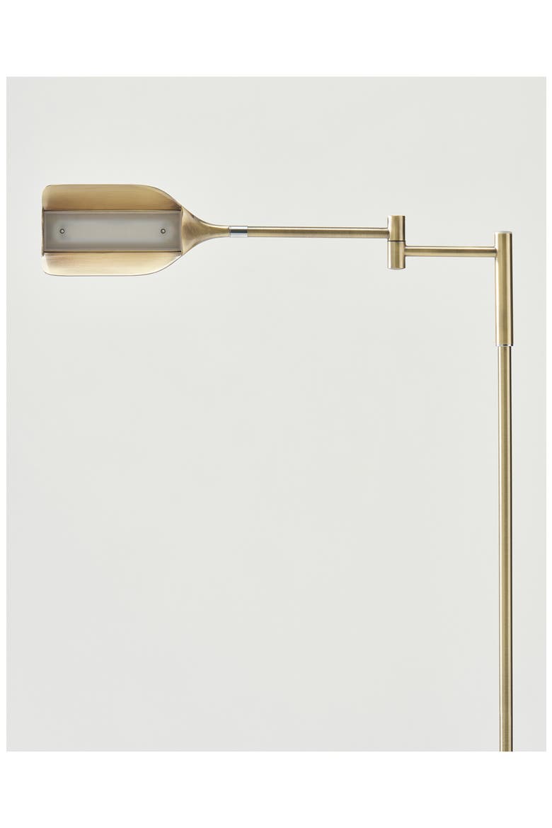 Leaf 53" Industrial LED Task Floor Lamp with Metal Empire Shade, 3-Way Dimming, Alternate, color, BRASS