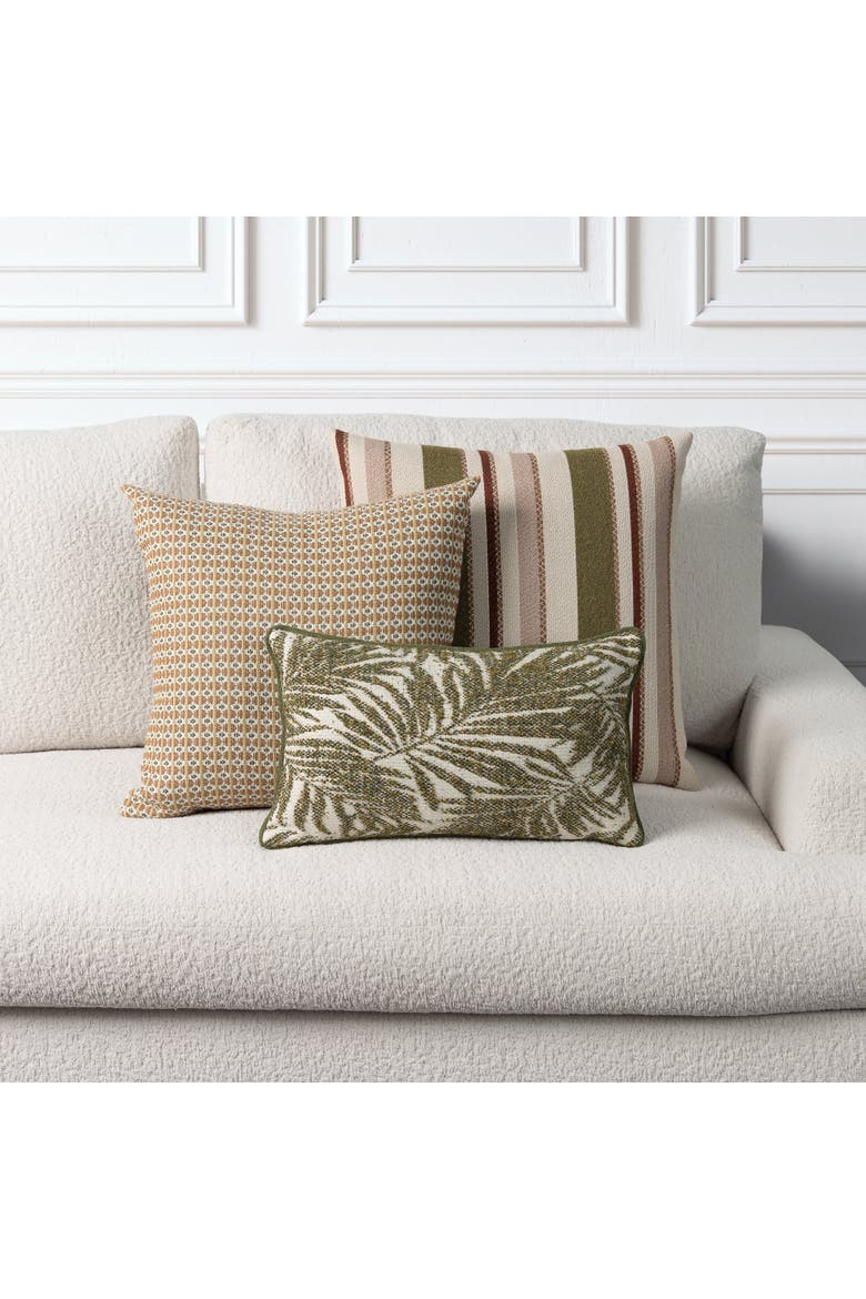 Canopy Dimensional Boucle Indoor & Outdoor Woven Accent Pillow & Insert, Alternate, color, Fern