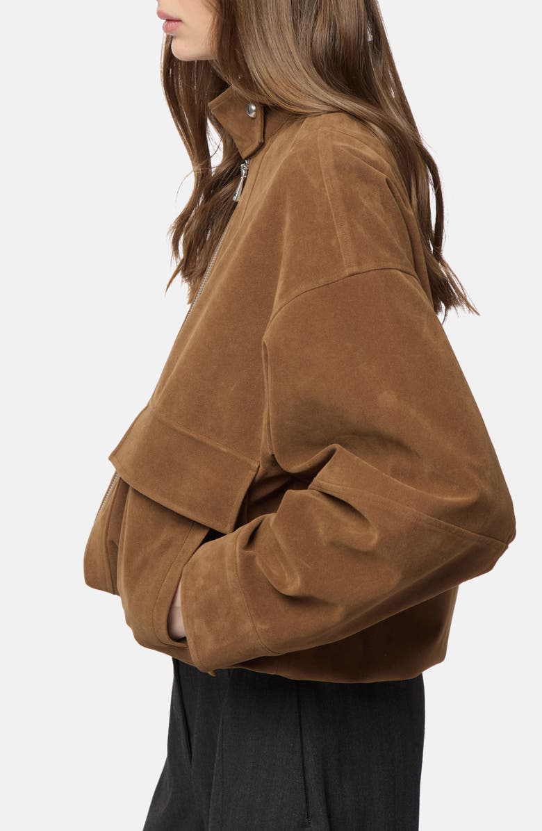 Apparis Kate Faux Suede Bomber Jacket, Alternate, color, Saddle Brown