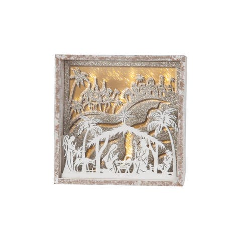 6" x 6" Christmas Nativity Scene Figurine Decorative Shadowbox