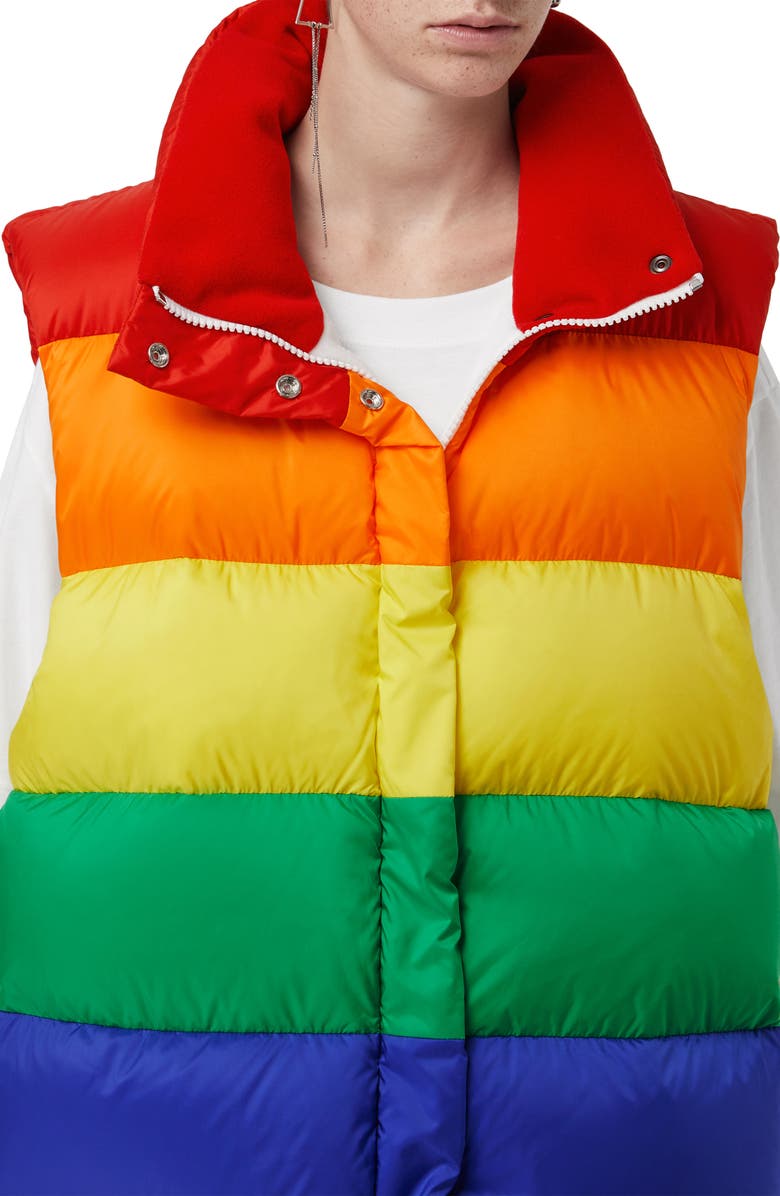Burberry Rainbow Down Puffer Vest, Alternate, color, 