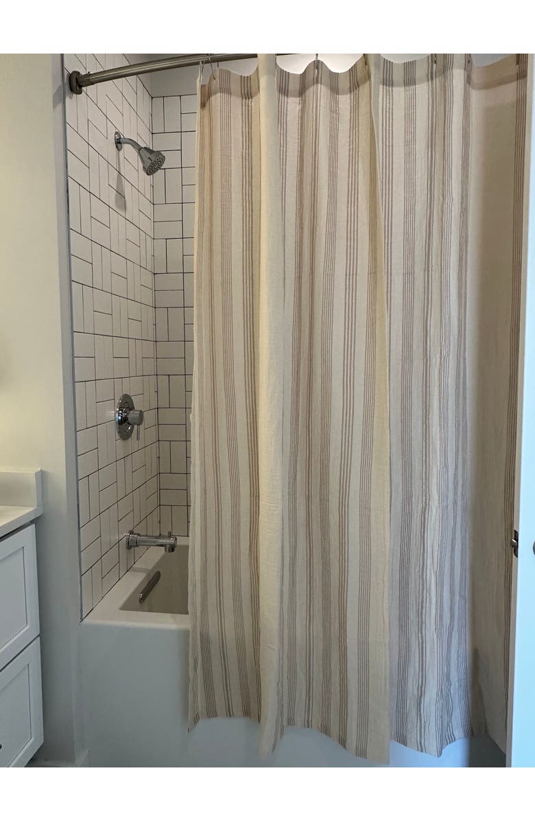 Olive & Linen Soho Supersoft Shower Curtain, Alternate, color, Sand