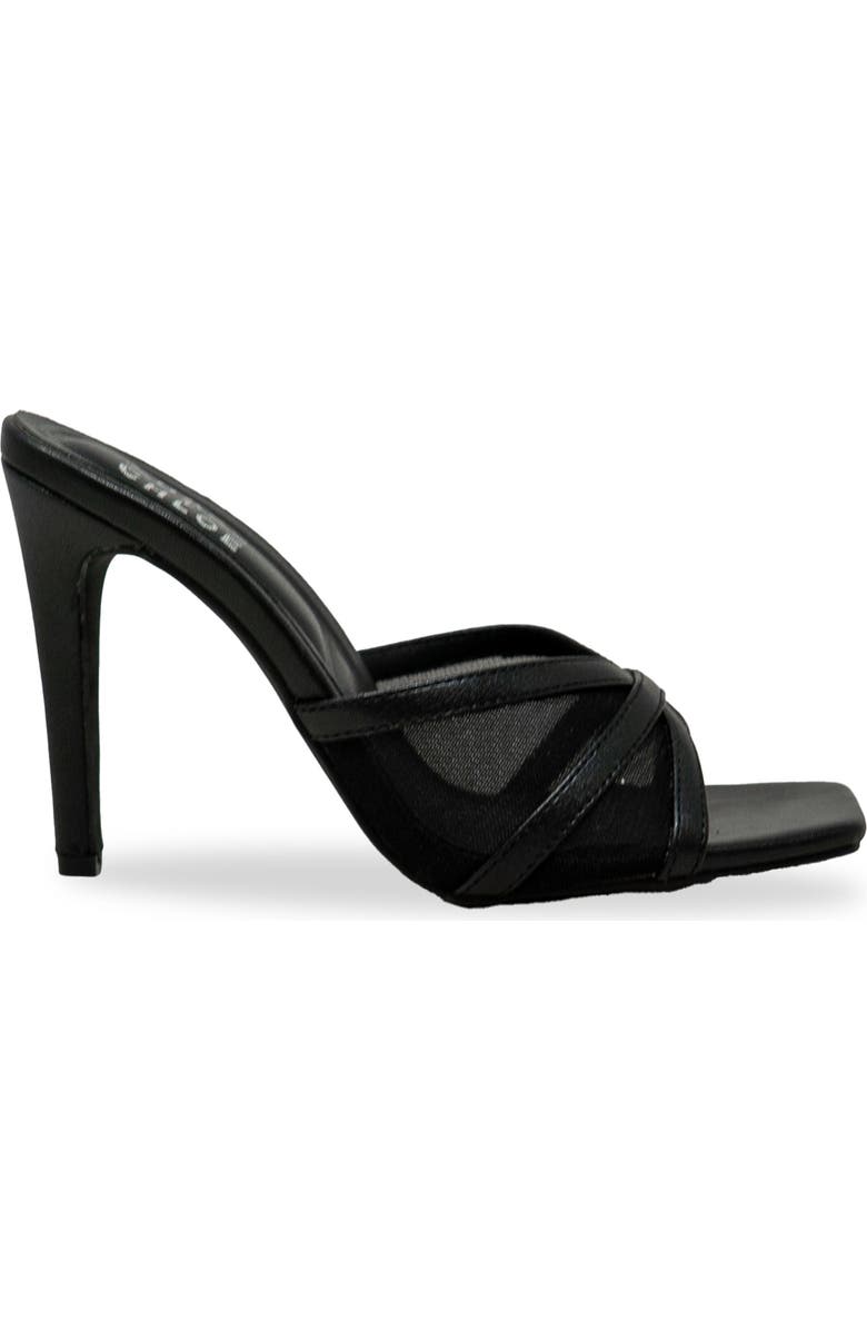 CHASE AND CHLOE Mesh Mule Stiletto Sandal, Alternate, color, Black