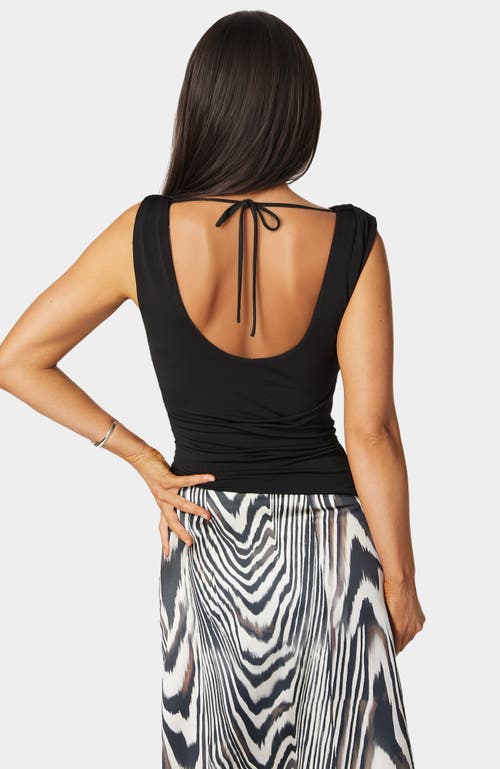 Bebe Drape Knit Top In Black