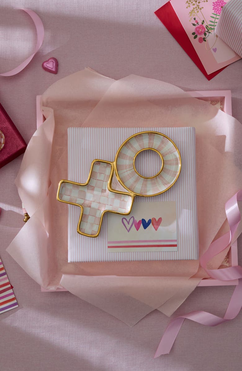 MACKENZIE CHILDS Rosy Check XO Dish, Alternate, color, Rosy