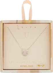 Leith Cubic Zirconia Initial Pendant Necklace
