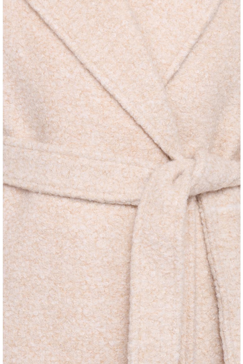 Goodie Belted Faux Shearling Longline Coat, Alternate, color, CREAM