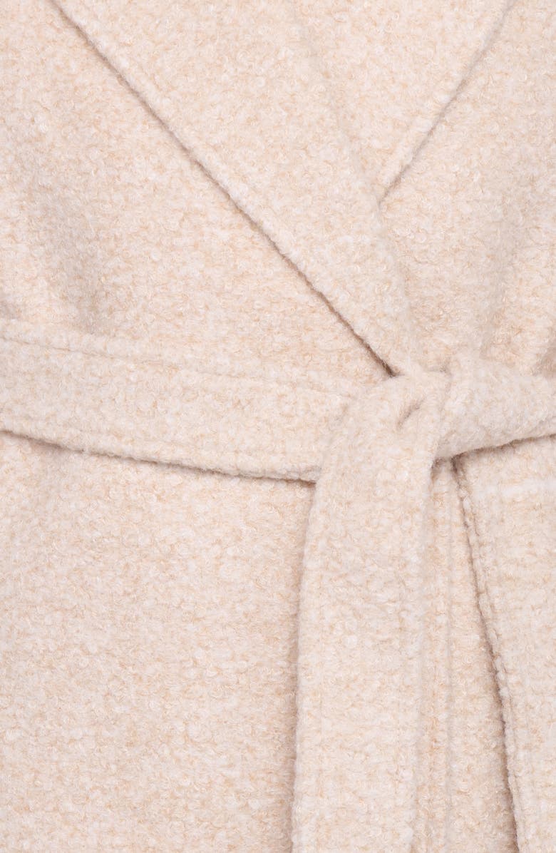 Petal & Pup Goodie Belted Faux Shearling Longline Coat, Alternate, color, Cream