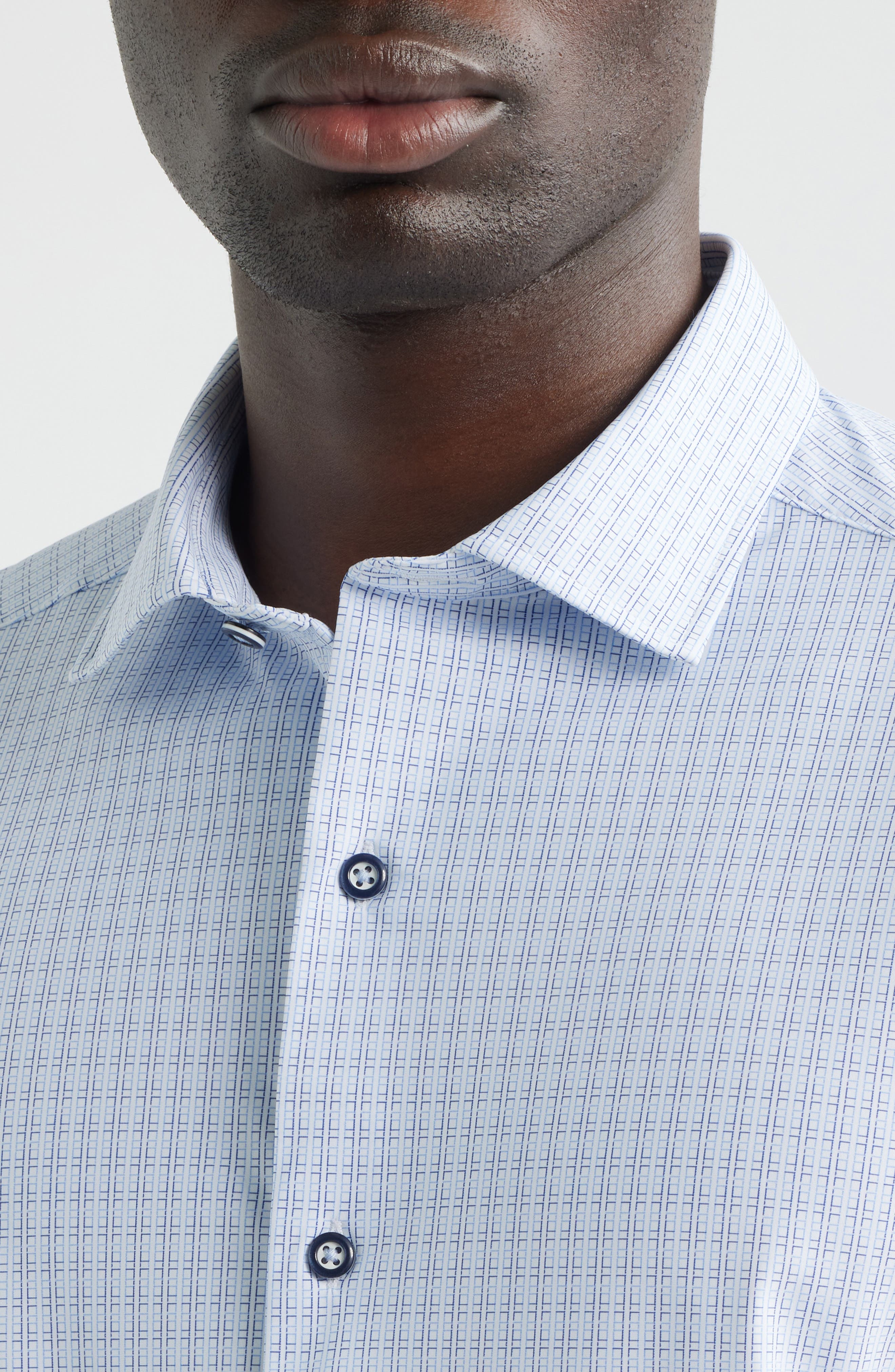 XC+ Motion Microcheck Knit Button-Up Shirt - image 2