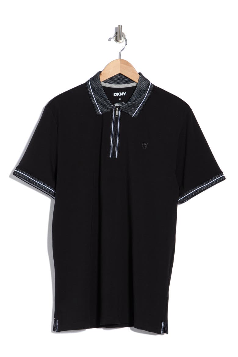 Duke Zip Polo, Main, color, BLACK