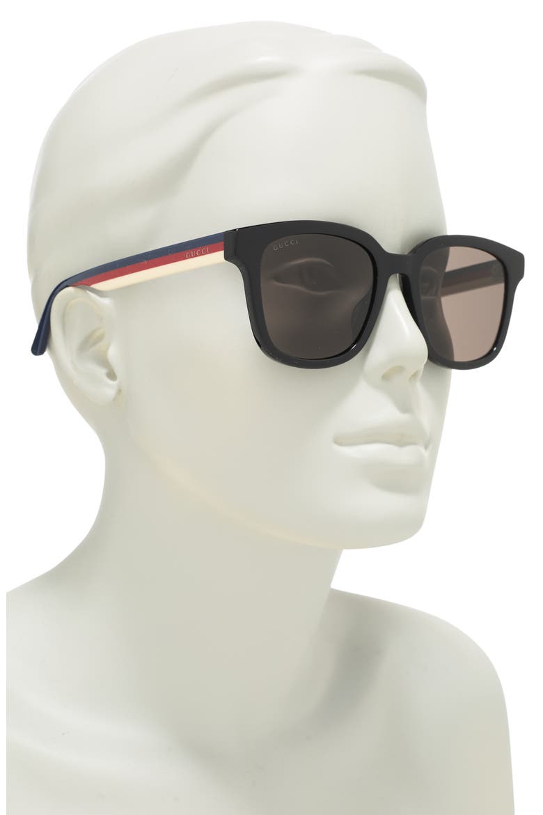 53mm Rectangle Sunglasses, Alternate, color, BLACK