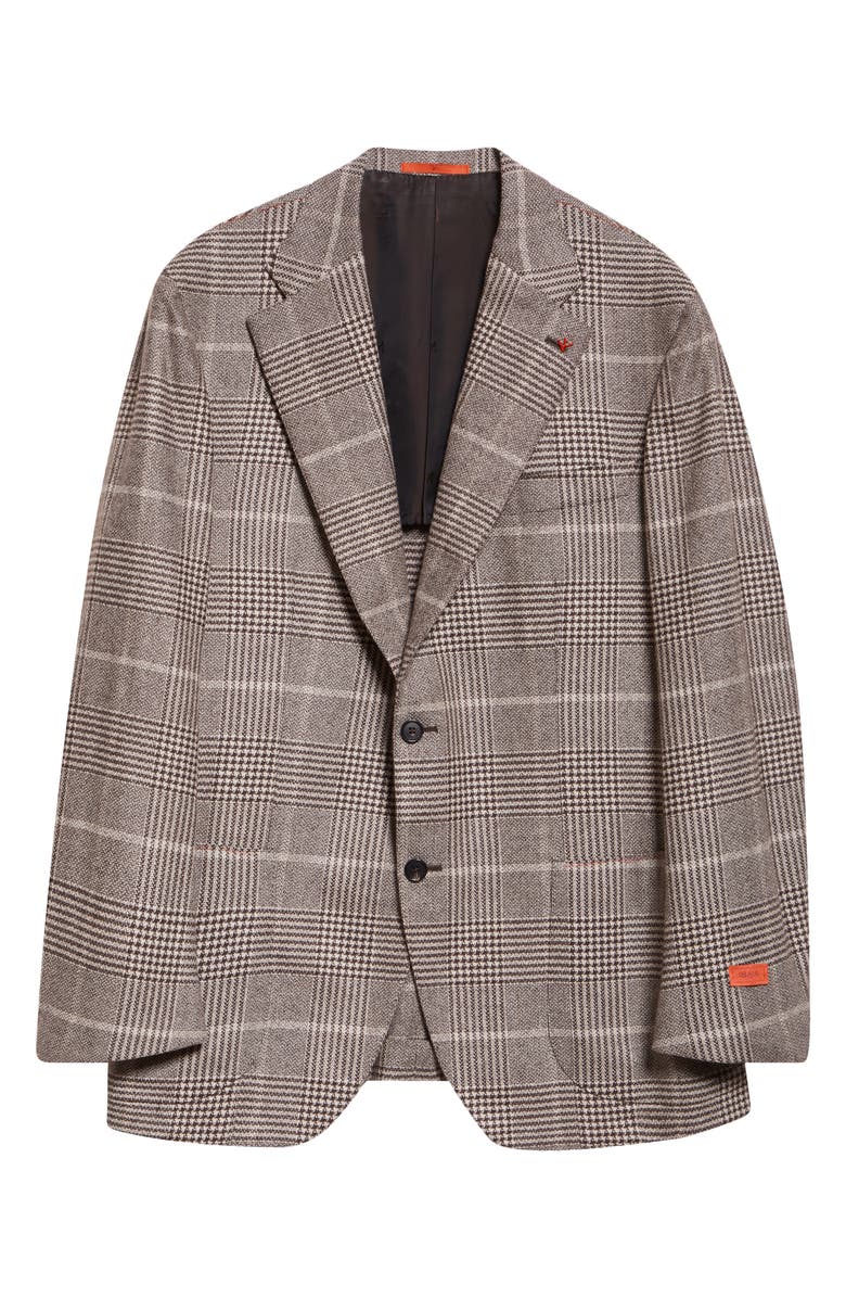 ISAIA Marechiaro Glen Plaid Cashmere Blend Hopsack Sport Coat, Main, color, Dark Brown 450