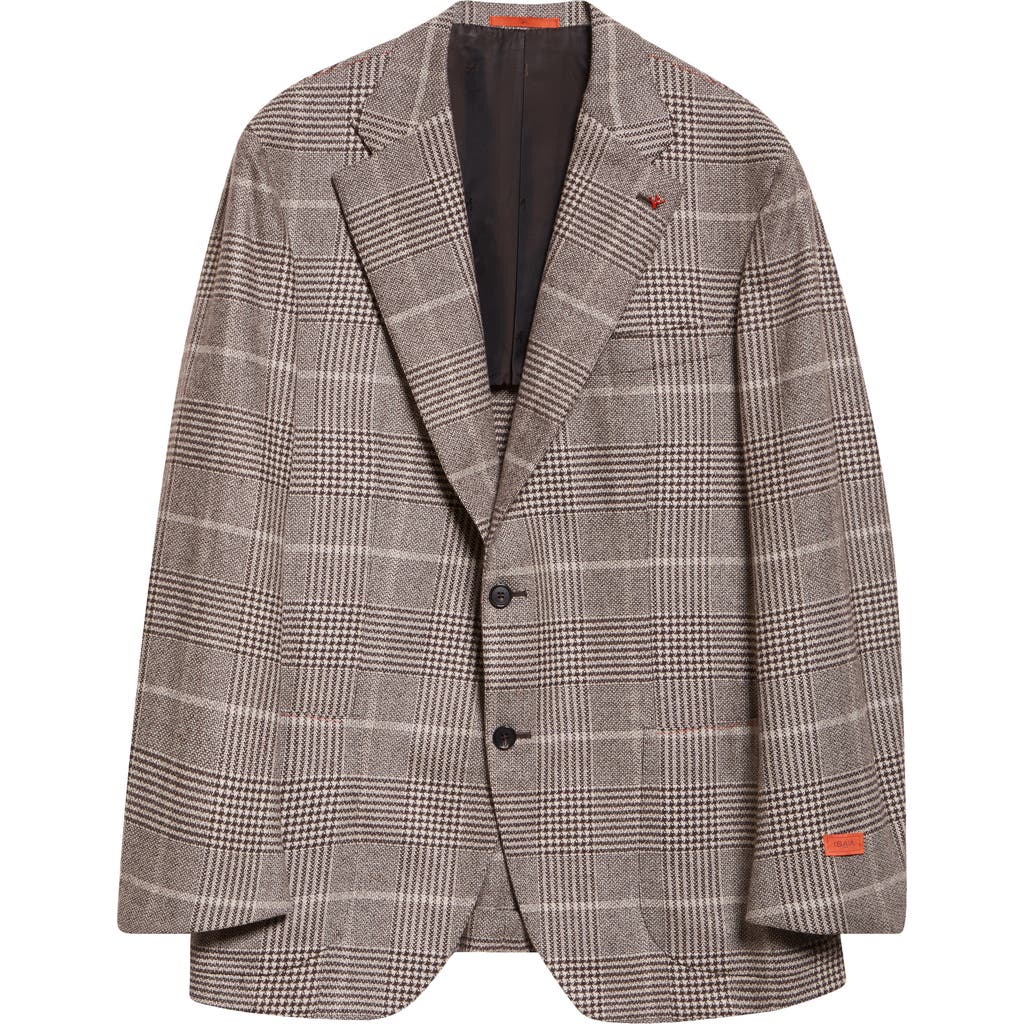 Isaia Marechiaro Glen Plaid Cashmere Blend Hopsack Sport Coat In Brown