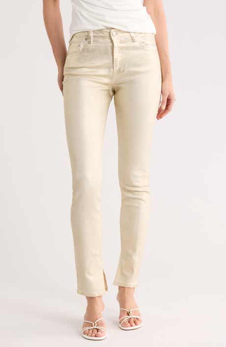 Simkhai Rae Metallic High Waist Ankle Skinny Jeans