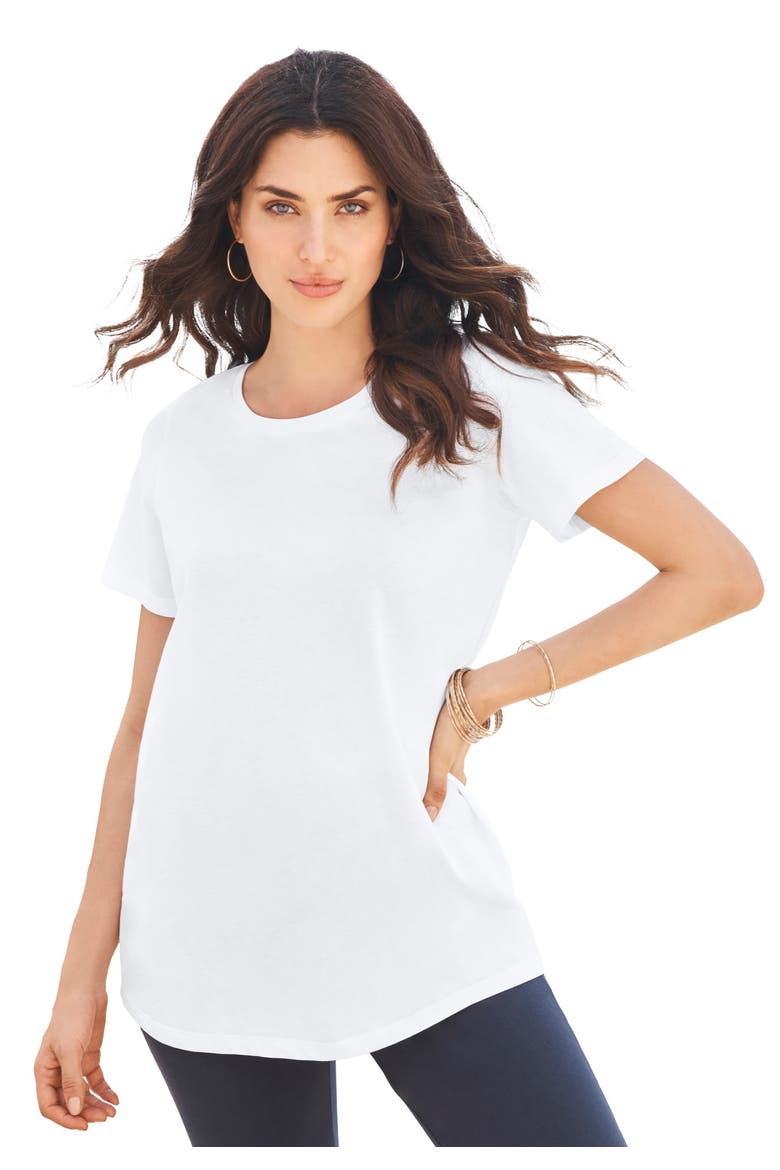 Crewneck Tee, Main, color, WHITE