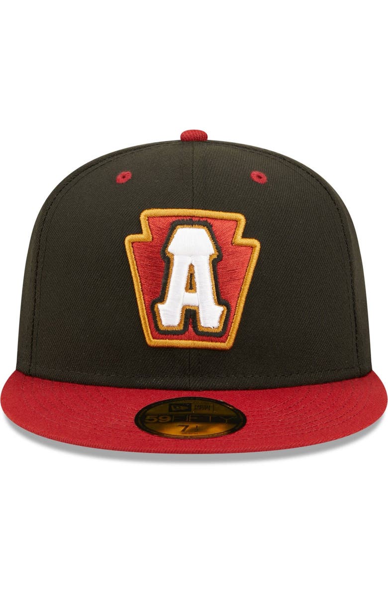 New Era Men's New Era Black Altoona Curve Authentic Collection Team Home 59FIFTY Fitted Hat, Alternate, color, Black