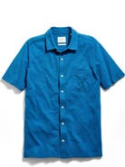 Billy Reid Textured Treme Knit Short Sleeve Button-Up Shirt