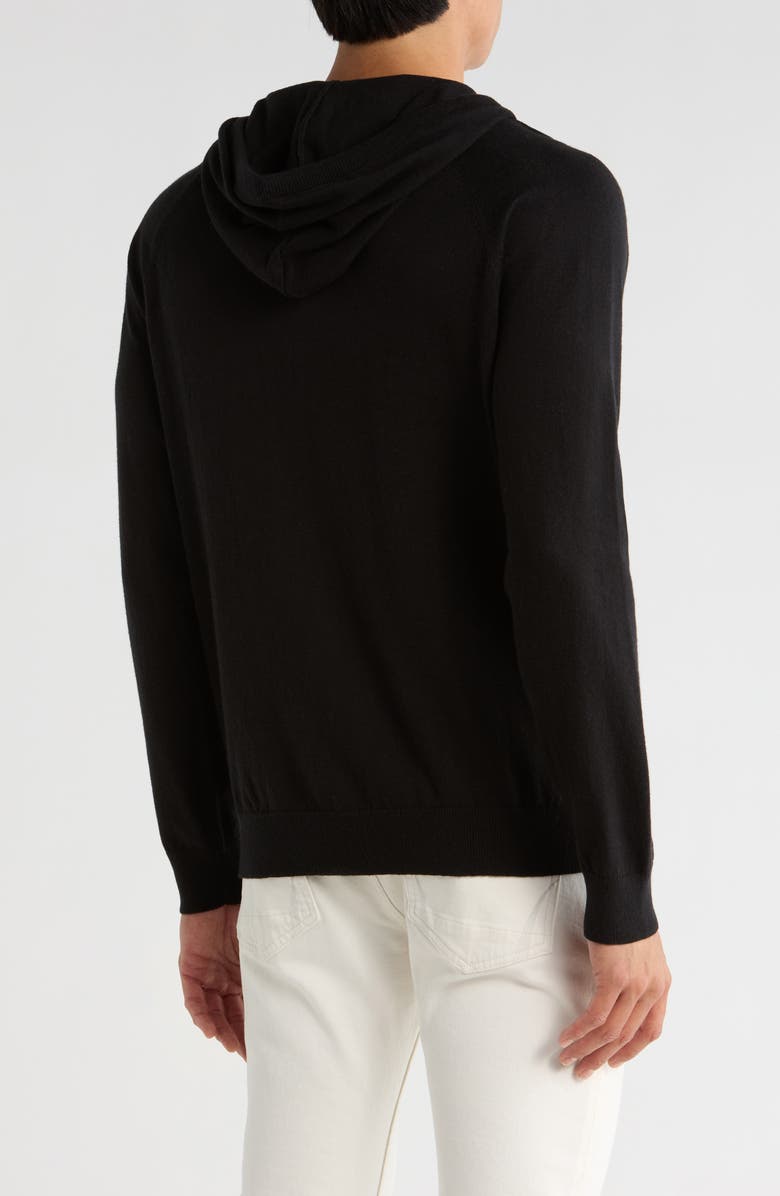 14th & Union Organic Cotton & Cashmere Crewneck Sweater Hoodie, Alternate, color, Black Caviar