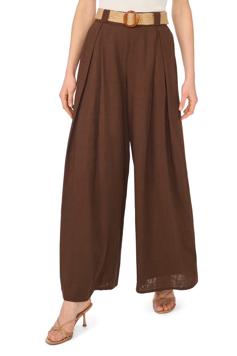 Wide Leg Belted Pants, Main, color, CHICORY COFFEE