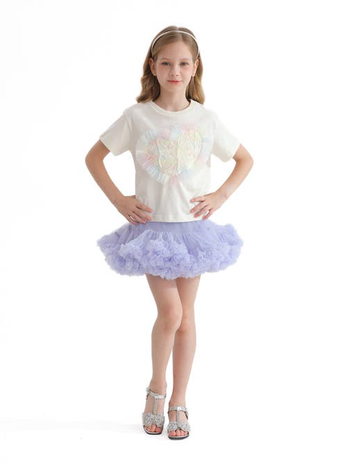Mimi Tutu Heart-appliqué Cotton T-shirt In Cream