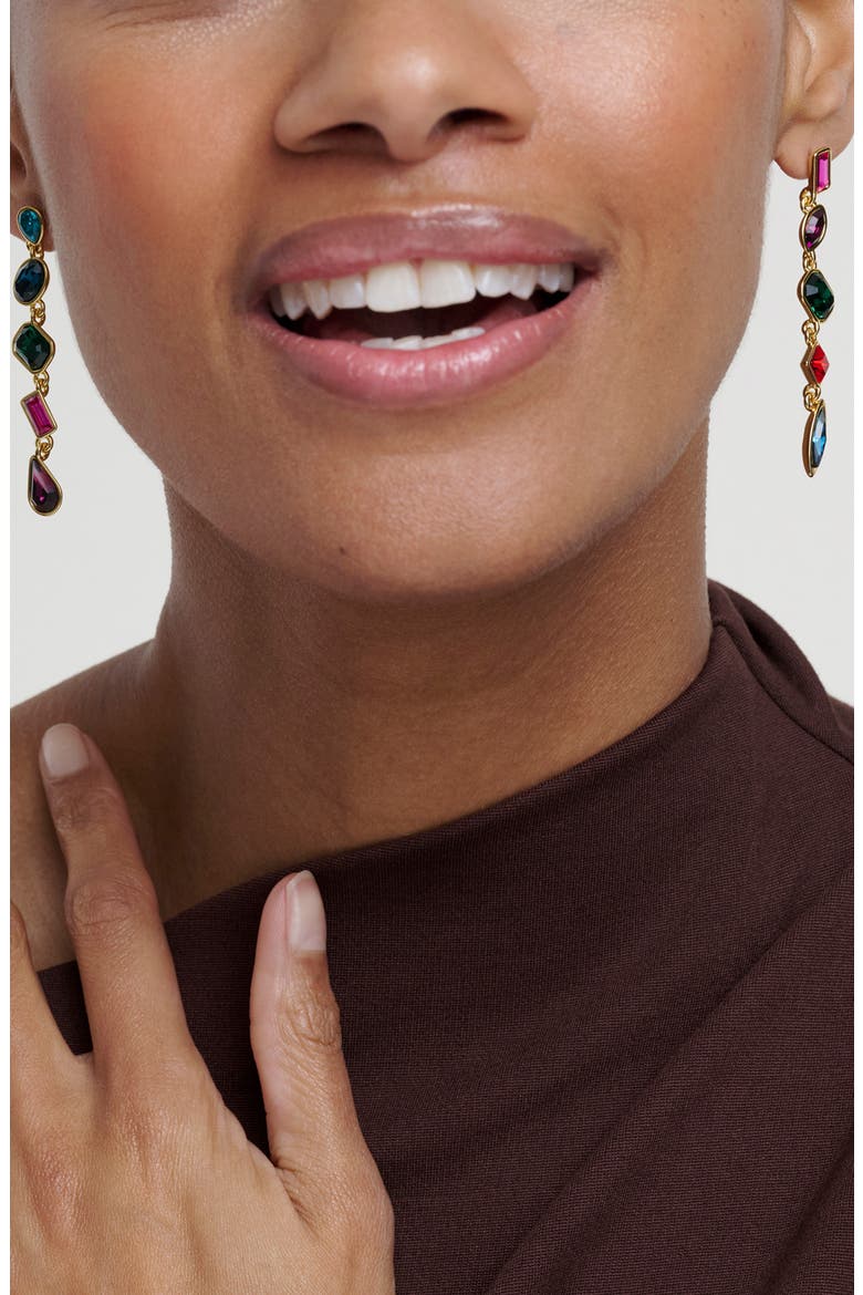 Julianna Crystal Drop Earrings, Alternate, color, GOLD TONE CRYSTAL MULTI