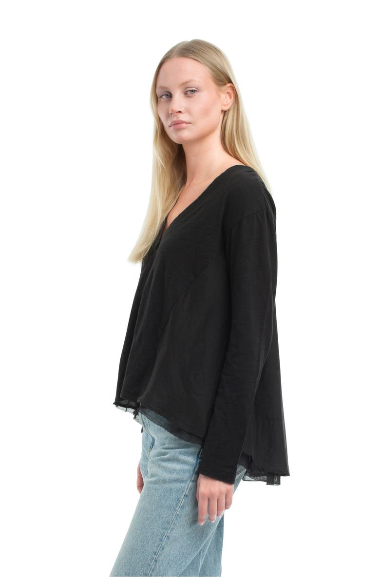 WILT Clothing Button Front Mixed Cardigan, Alternate, color, Black