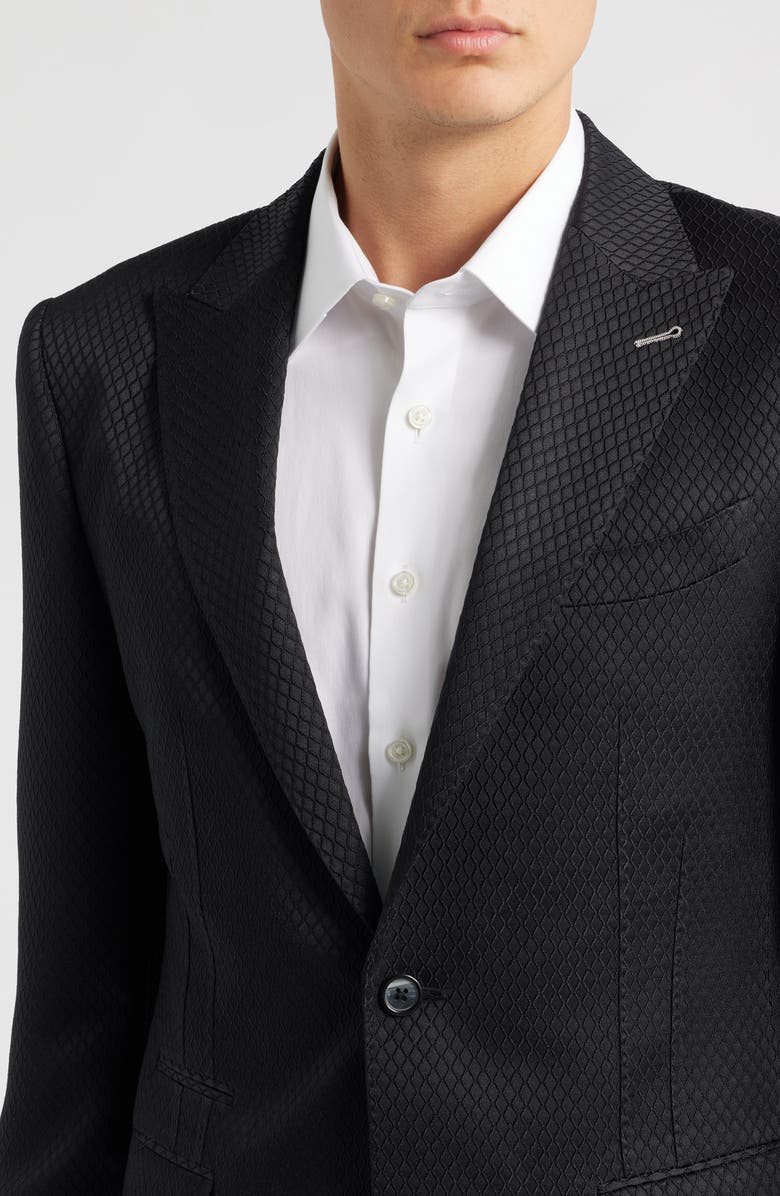 Siragusa Black Jacquard Blazer, Alternate, color, Black