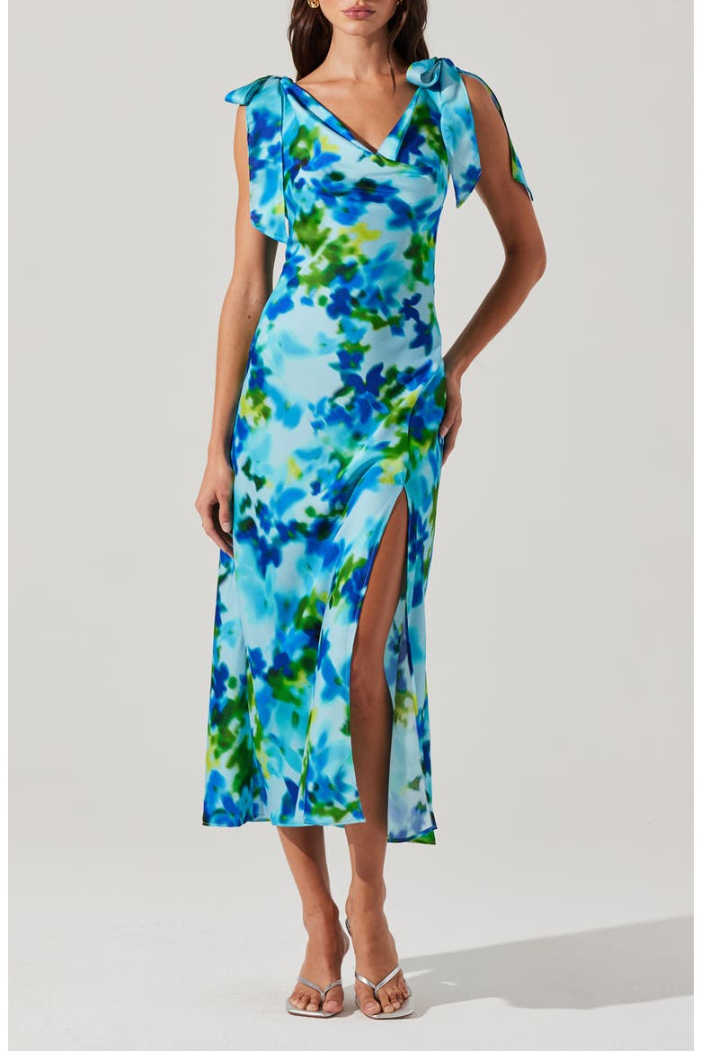 Allexina Tie Shoulder Maxi Dress, Main, color, WATER BLUE
