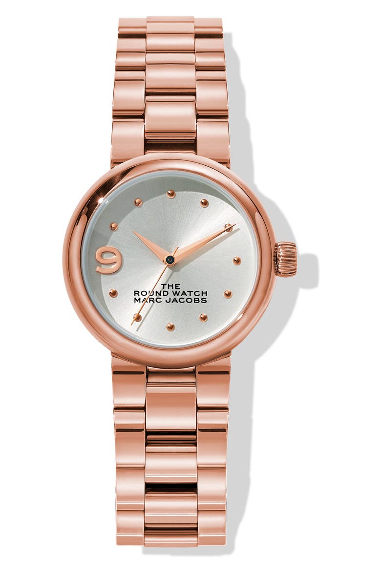 Women's The Round Silver Dial Rose Gold Bracelet Watch, 32mm, Main, color, SILVER