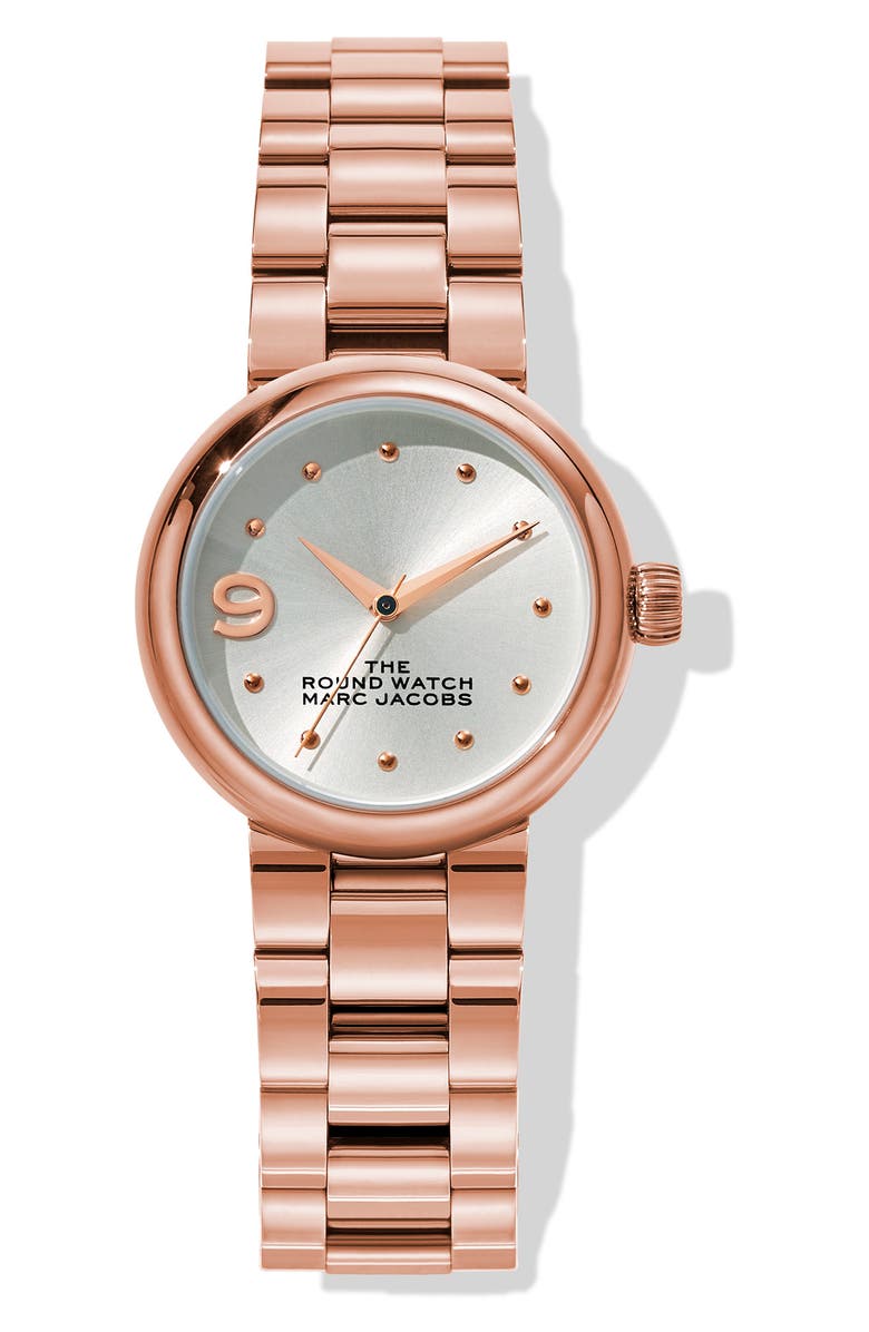Marc Jacobs Women's The Round Silver Dial Rose Gold Bracelet Watch, 32mm, Main, color,