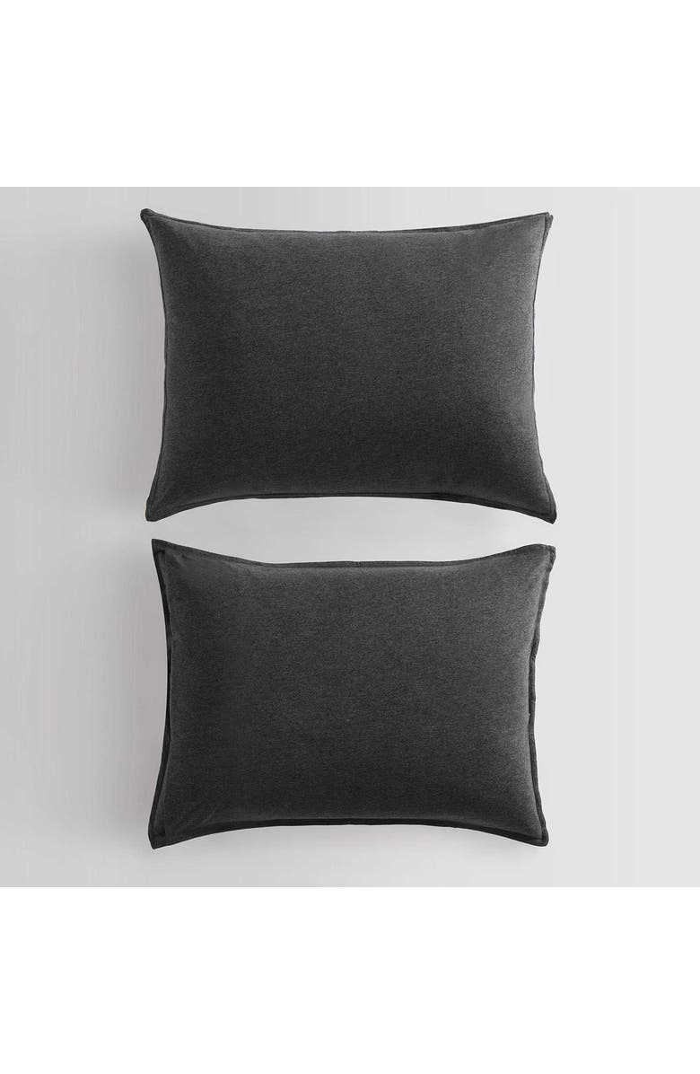 Calvin Klein Mélange Cotton Blend Jersey Duvet & Shams Set, Alternate, color, Grey