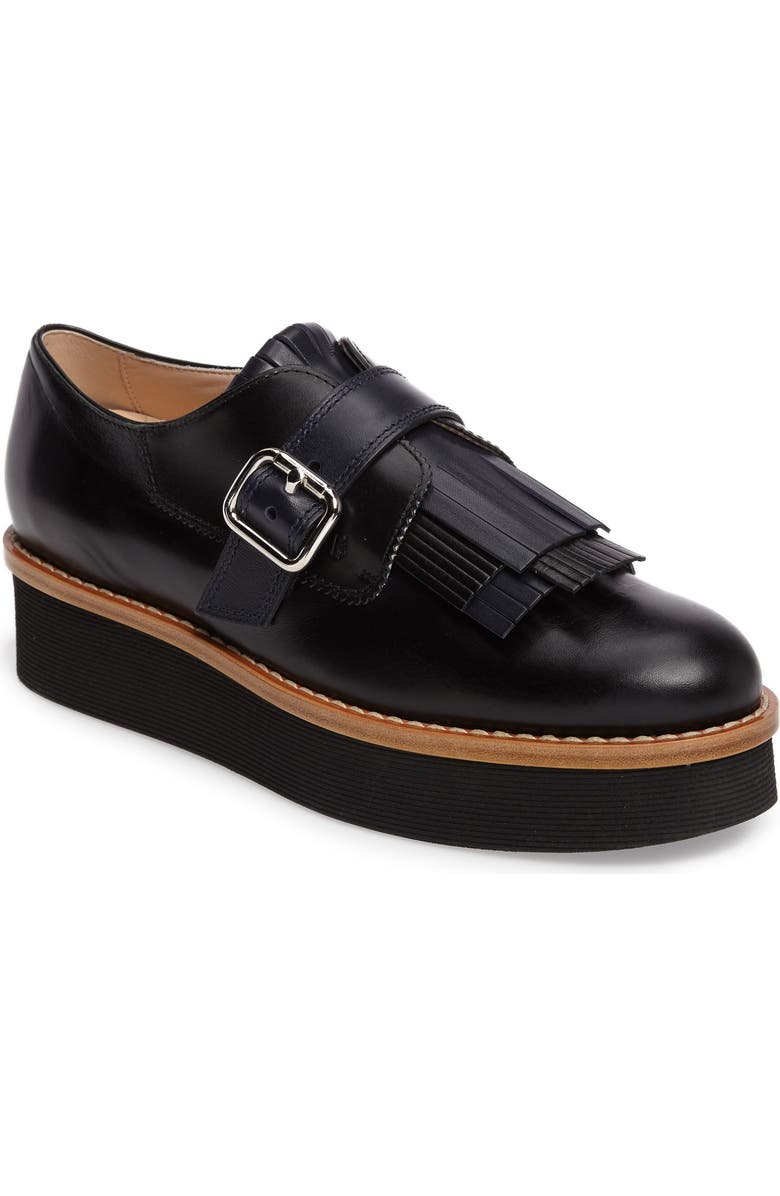 Tod's Kiltie Fringe Platform Loafer, Main, color,