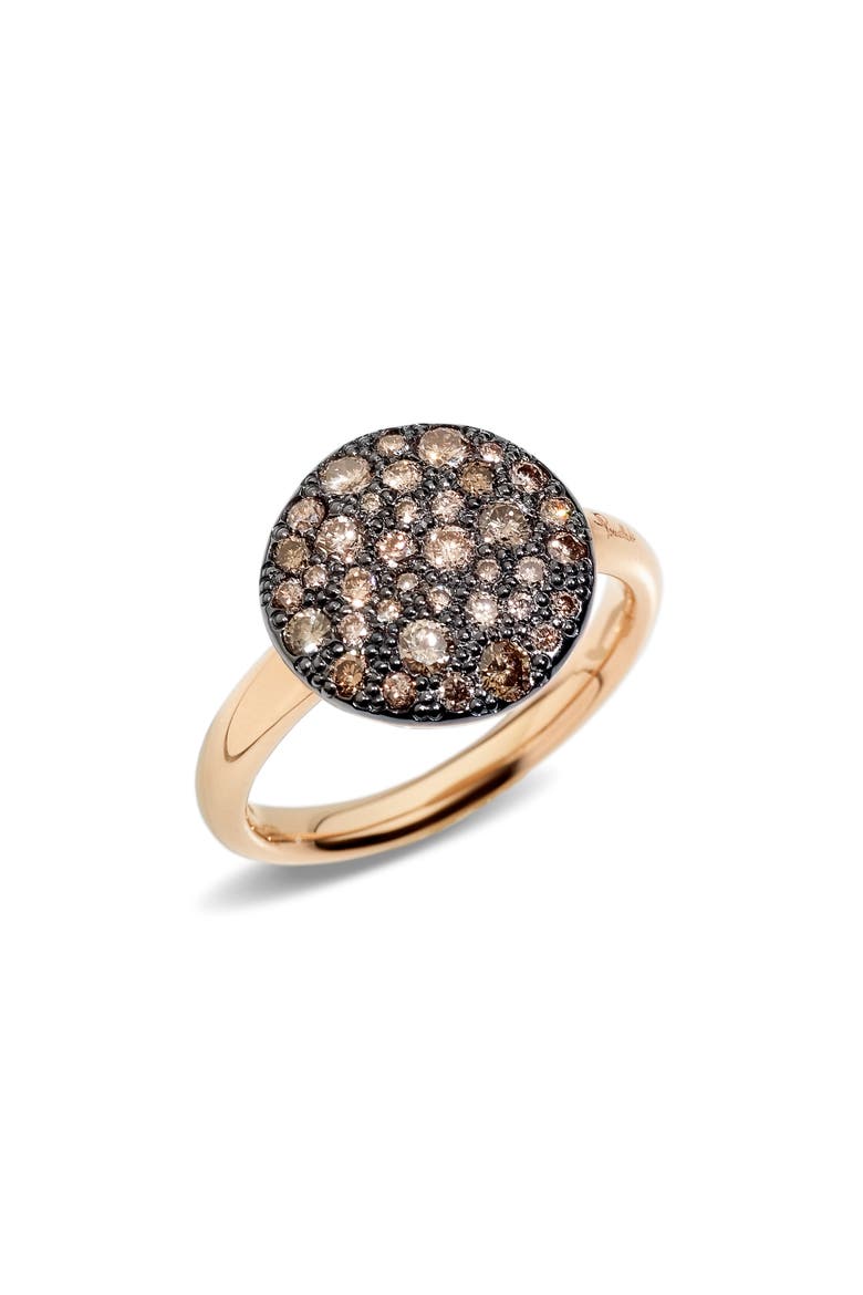 Sabbia Large Diamond Ring, Main, color, ROSE GOLD/ BROWN DIAMOND