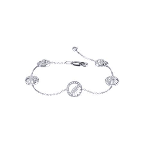 Moon Phases Sterling Silver Diamond Bracelet