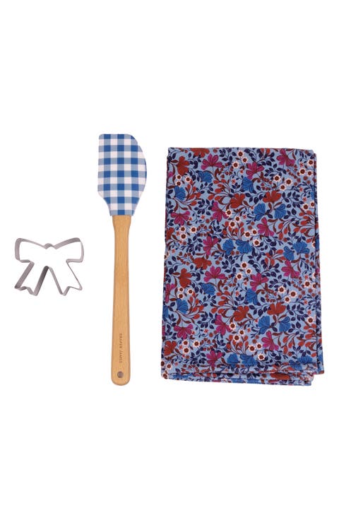 Teal Towel, Spatula & Cookie Cutter Gift Set