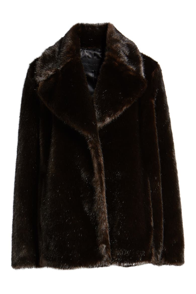 Faux Fur Jacket, Alternate, color, BROWN
