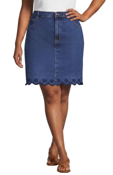 Soft Denim Classic 5 Pocket Above the Knee Skirt