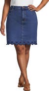 Lands' End Soft Denim Classic 5 Pocket Above the Knee Skirt