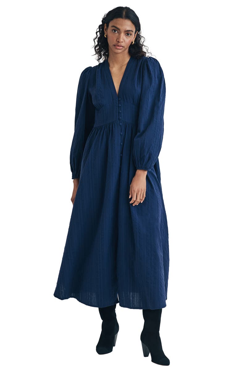 Nobody's Child Starlight Long Sleeve Cotton Midi Dress, Alternate, color,