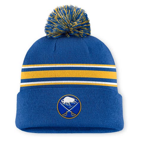 Men
s Fanatics Royal Buffalo Sabres Authentic Pro Rink Cuffed Knit Hat with Pom