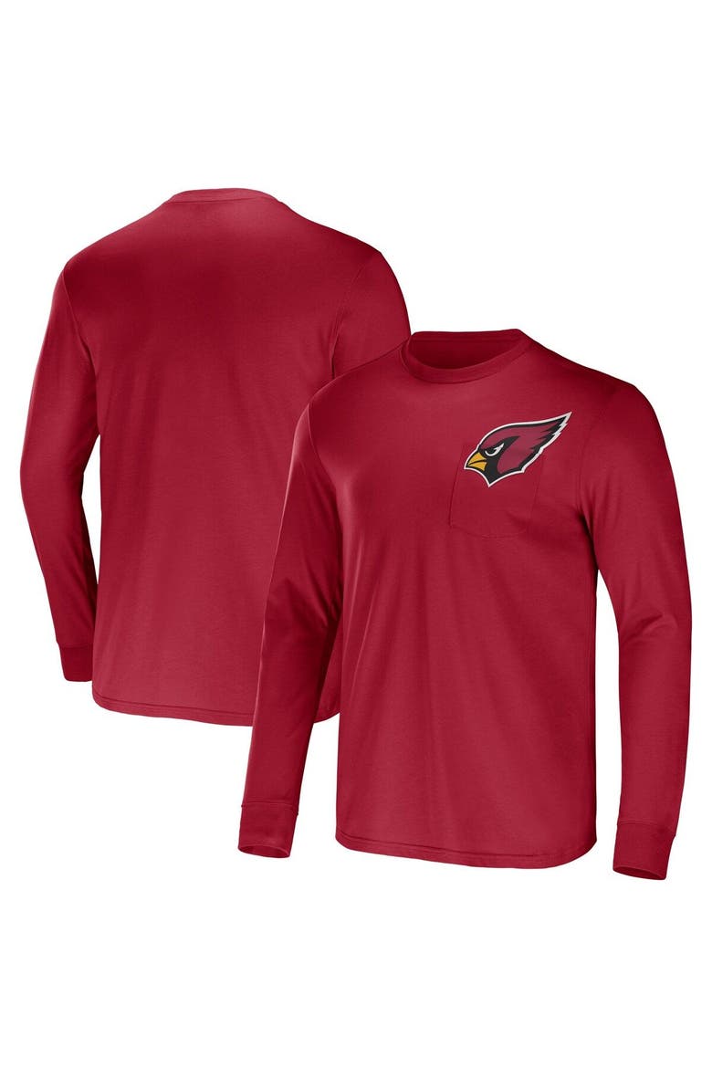Men's NFL x Darius Rucker Collection by Fanatics Cardinal Arizona Cardinals Team Long Sleeve Pocket T-Shirt, Main, color, Cardinal